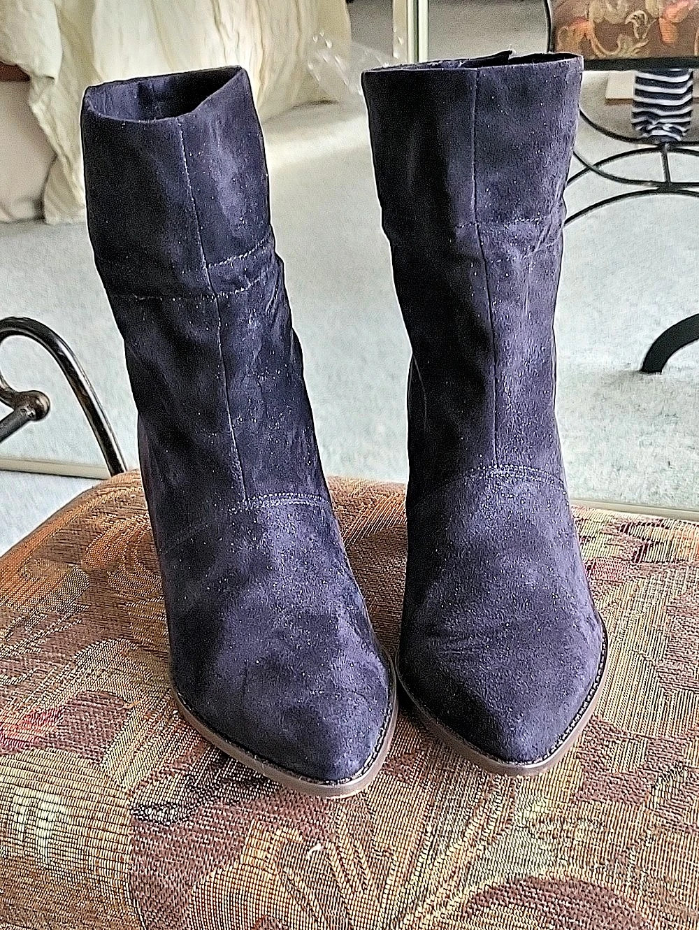 Seychelles So-Adela Suede Heeled Boots in Navy US 71⁄2 M